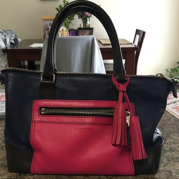 Coach Handbags - Coach navy black and pink bag